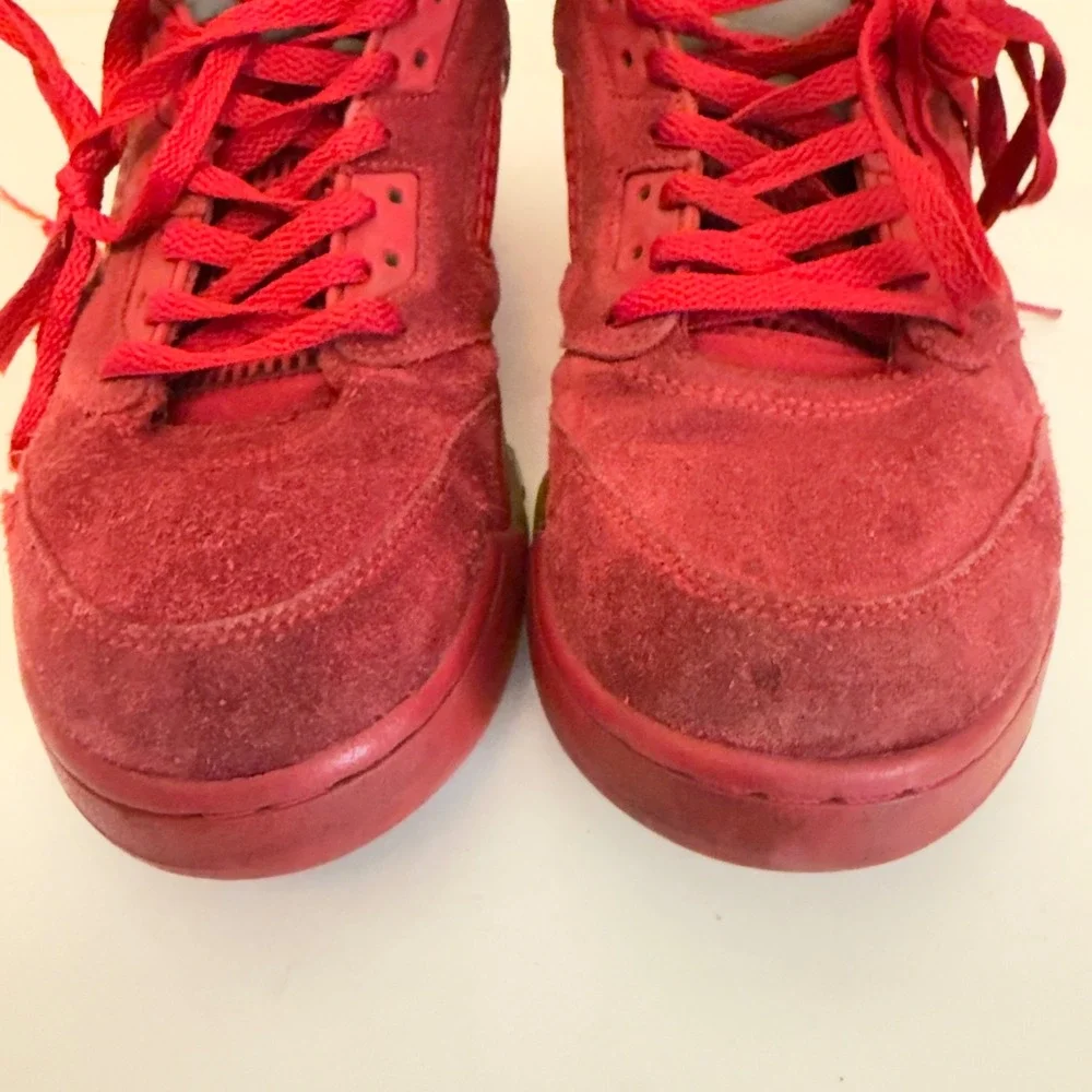 Air Jordan 5 Retro Red Suede 2017 136027-602 Red Black Men's Size 9 Shoes